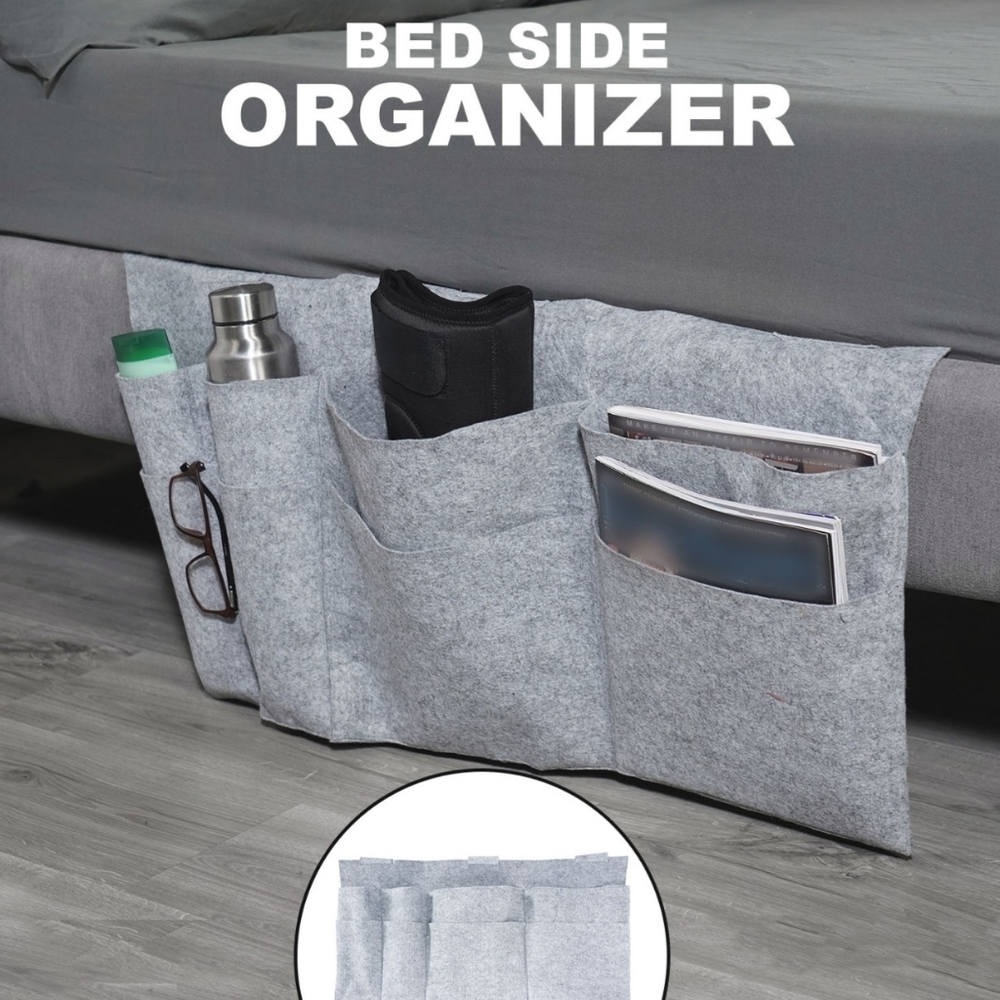 HOMESMART Gray Bed Side Organizer